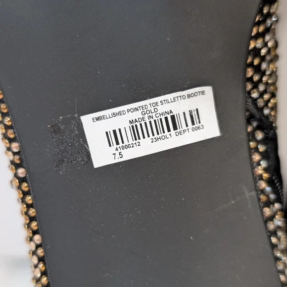 Torrid 7.5 WW Rhinestone Ankle Boots Glam Glitter Stiletto Heel Pointed Toe - Picture 12 of 14